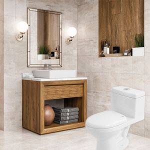 Paquete Di Lusso WC Bellagio Dual Flush + Lavabo Florencia  Blanco Tendenzza