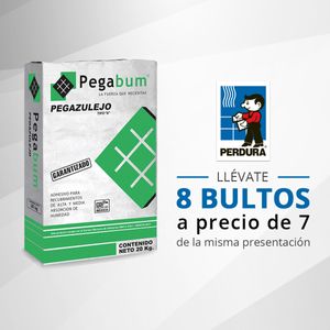 Paquete 8 Bultos Pegabum Pegazulejo Blanco 20 Kg