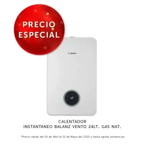 Calentador Instantáneo Bosch BALANZ VENTO 24 L Gas Natural Blanco