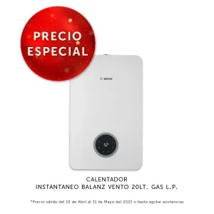 Calentador Instantáneo Bosch BALANZ VENTO 20 LGas Natural Blanco