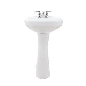 Lavabo bajo cubierta Corona Vienna 4 con pedestal 3923021 (3923-02-1) Blanco