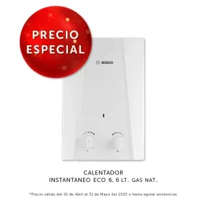 Calentador Instantáneo Bosch ECO 6 Gas Natural 6 Lt/min
